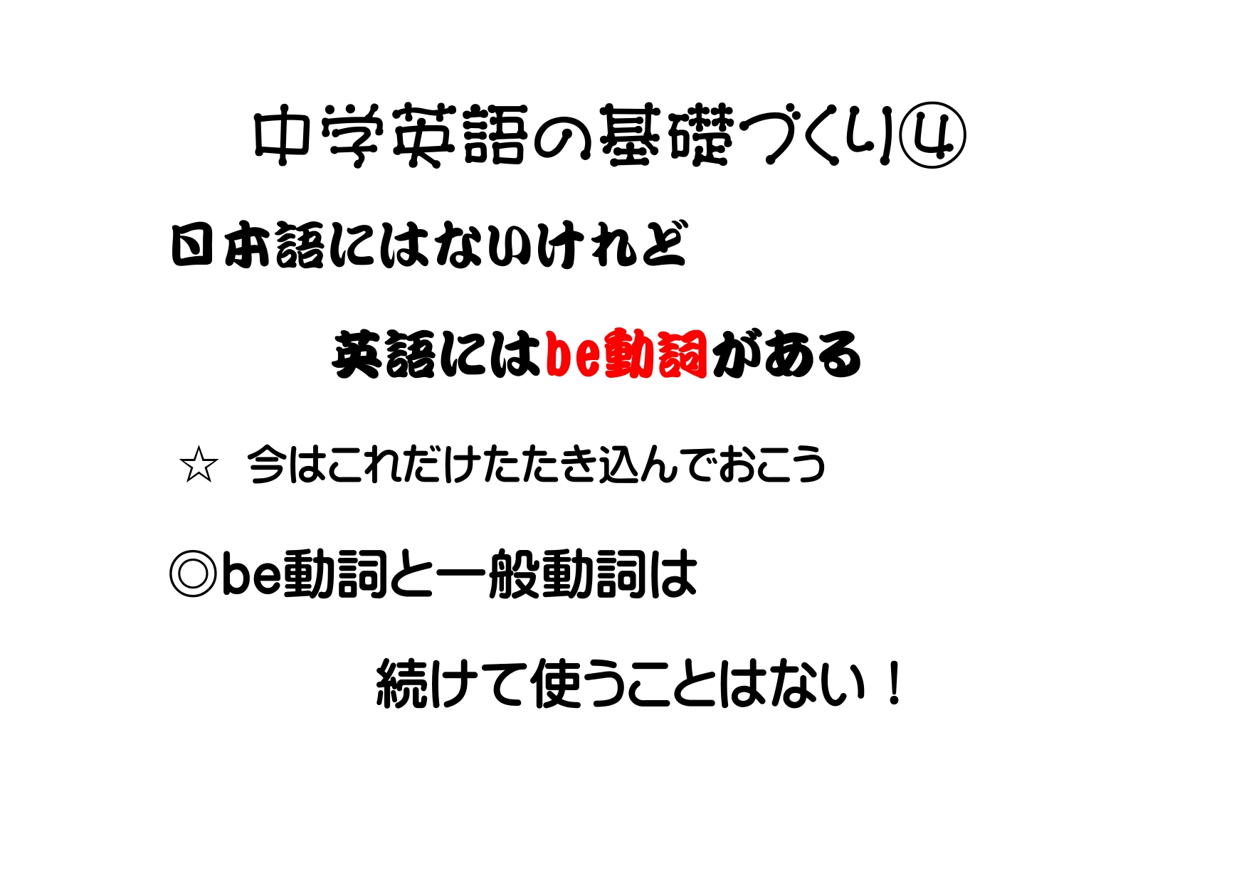 中１の英語でつまづいた生徒さんへ④