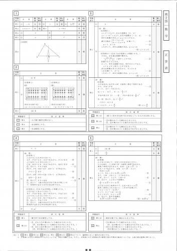 北海道公立高校入試　2024　解答速報　【数学】