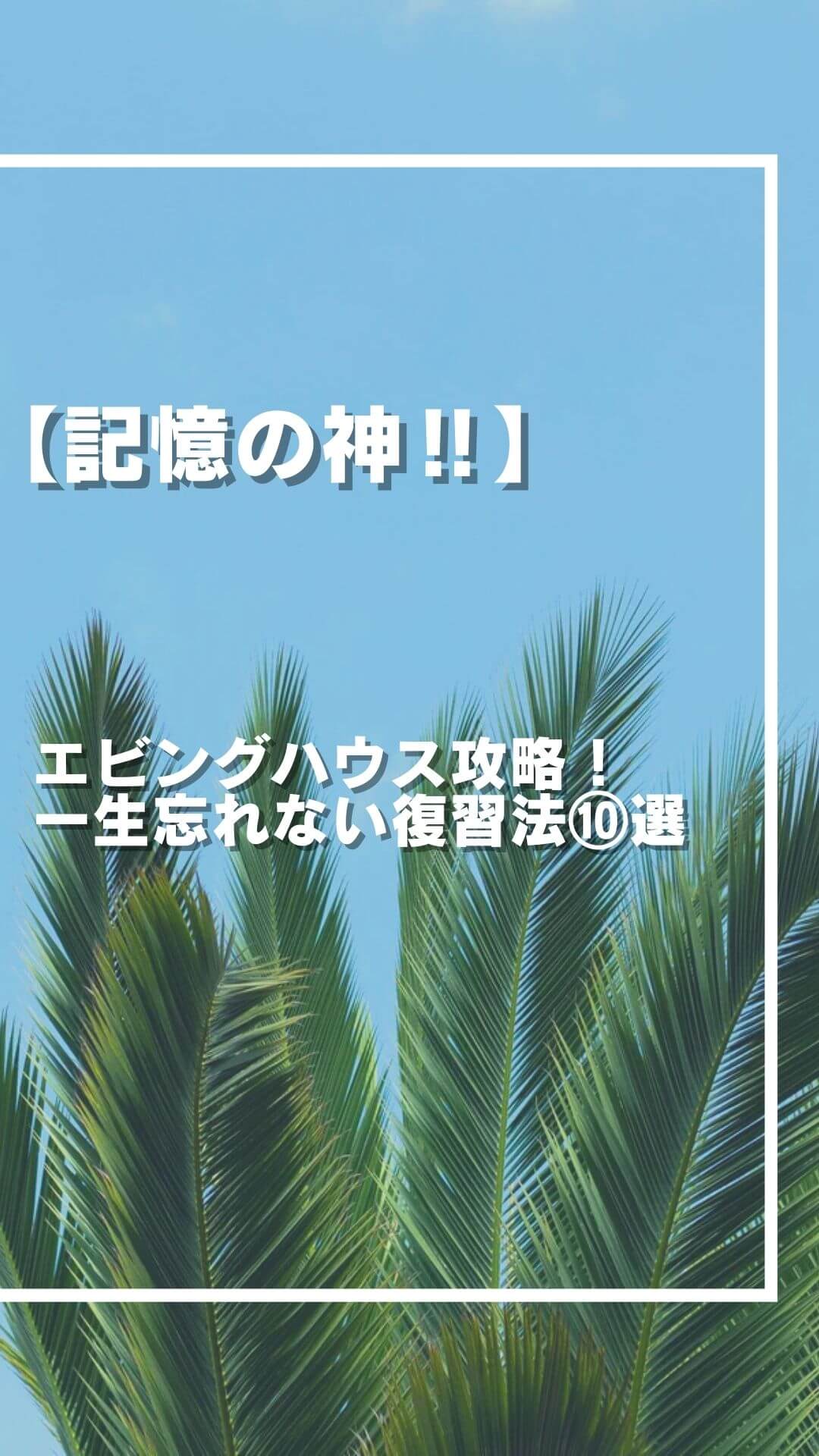 【記憶の神】エビングハウス攻略！一生忘れない復習法⑩選