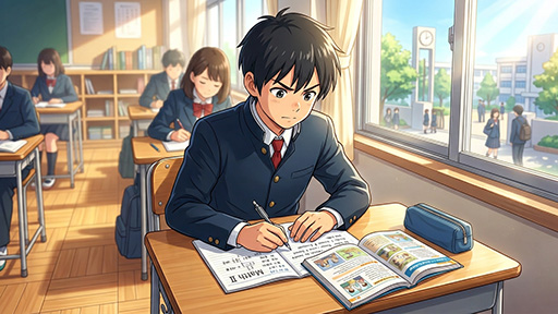 指定校推薦枠のために評定4.3以上を狙う男子高校生
