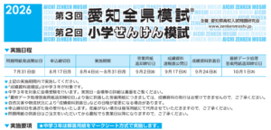 2026年　第3回愛知全県模試　受験生募集中！