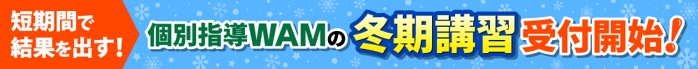 個別指導WAMの冬期講習受付開始