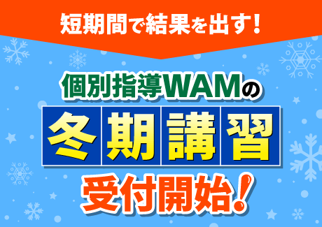 個別指導WAMの冬期講習受付開始