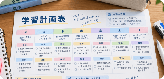 学習計画表のイメージ